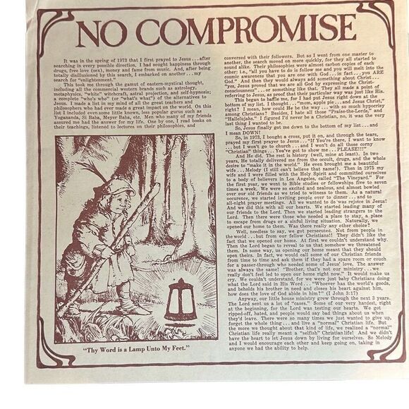 Keith Green No Compromise Sparrow Records 1976 Vintage Record Album - Picture 5 of 11